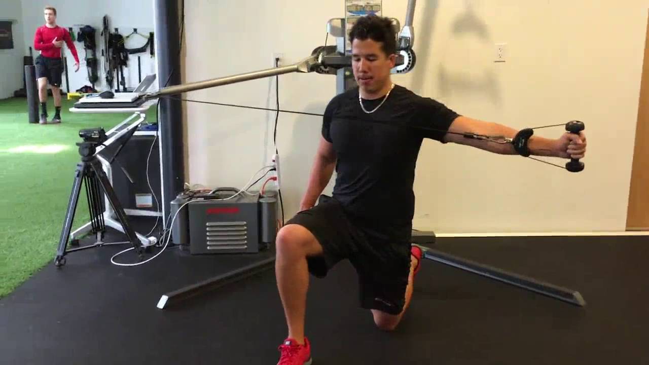 Half Kneeling Cable Resisted 1 Arm Reverse Fly Horizontal Abduction