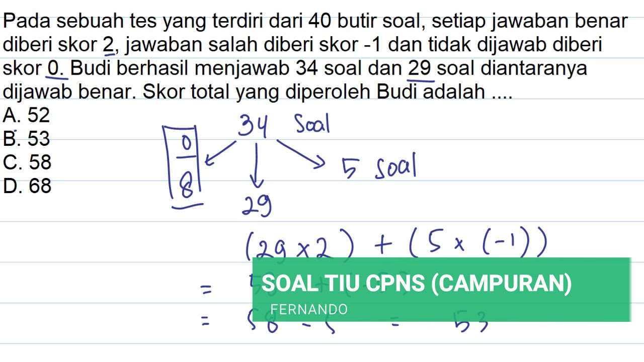Soal dan Kunci Jawaban TIU CPNS dan UNBK SMP Matematika ...