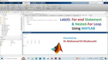 MATLAB Labs: For-end statement || Nested for loop  شرح بالعربى