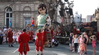 Little Girl Giant Kneeling Down In Derby Square