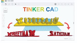 DUAL Name // How to design Dual name with different symbols // Tinkercad tutorial-2 // Gift making