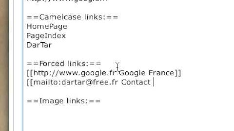 WikkaWiki in action: 2. Adding links