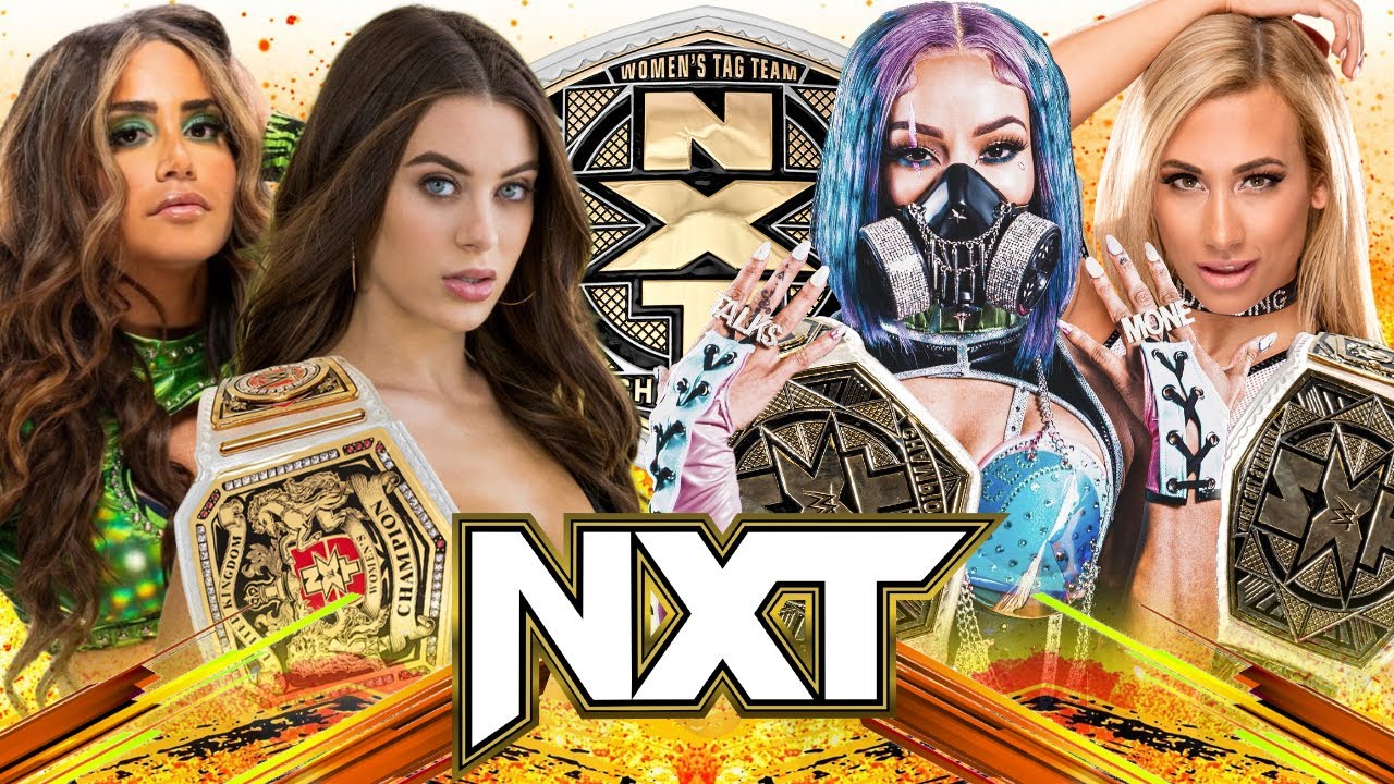Aliyah & Lana Rhoades VS Mercede Mone & Carmella - NXT Womens Tag ...