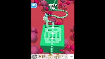 Stacky Dash Level 43 gameplay as blue man collecting tiles.