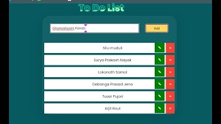 To Do List  Web Development