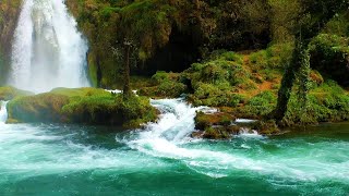 Peaceful Relaxing Music with Wonderful Waterfall • Piano &amp; Guitar Music, Stress Relief, Sleep Music