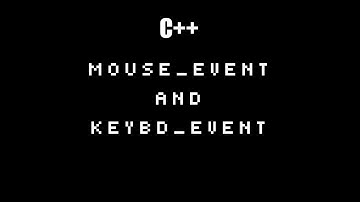 [C++] mouse_event & keybd_event FULL SOURCE + EXAMPLE
