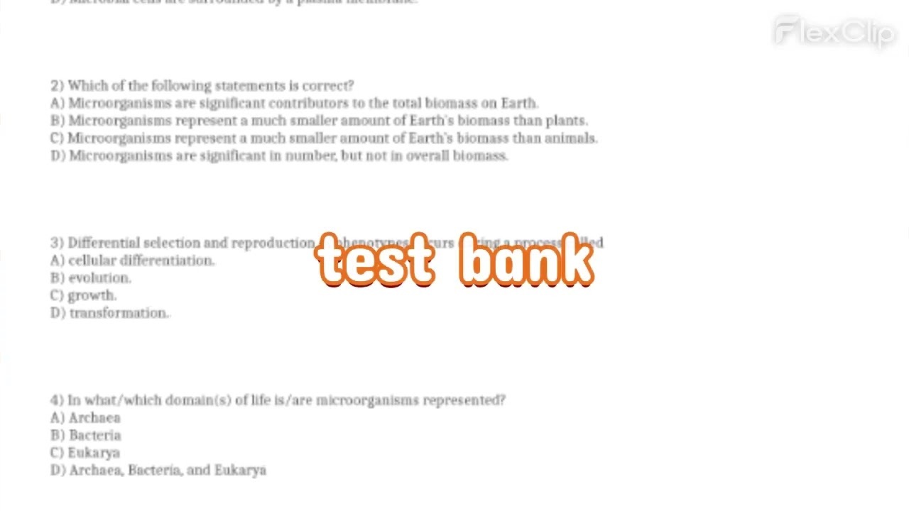 Test Bank for Brock Biology of Microorganisms 16th Edition by Michael T. Madigan