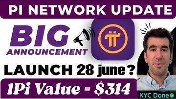 Big Announcement 🎉 Pi Network new Update About Pi Launch on 28 June 2023 🤯🤩 1Pi = $314 🤑🎉#crypto #pi