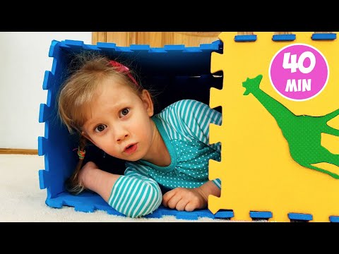 Alena Pasha and funny stories for kids with toys and playhouses