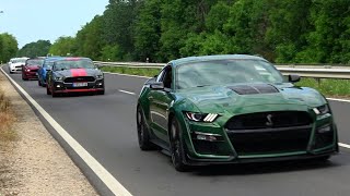 Ford Mustang car meet and Shelby GT500 engine sound