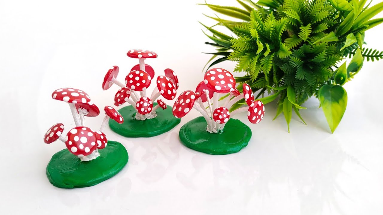 How To Make Mushroom DIY Glue Gun Mushroom Handmade Glue Gun Mushroom 🍄 Art Ideas YouTube