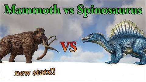 NEW Mammoth stats: Mammoth vs Spinosaurus, Paracer, Rex, Bronto || ARK: Survival Evolved