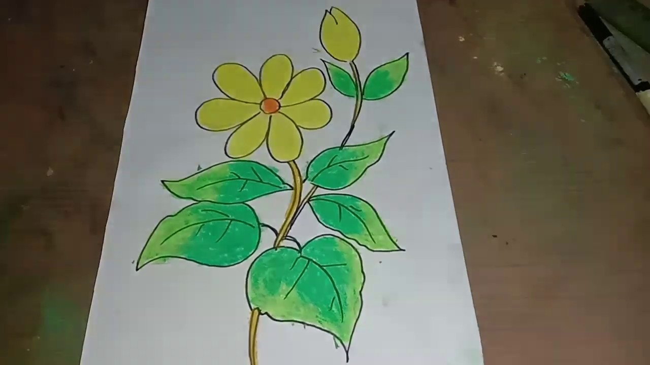 Menggambar Bunga untuk anak TK dan Sd - YouTube
