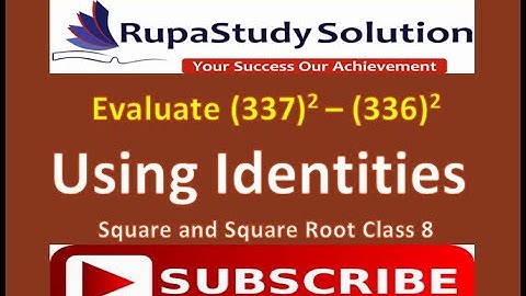 Evaluate using identities| Square and Square Root | Class 8 by RUPASTUDY SOLUTION