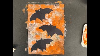 Spooky bat silhouette painting