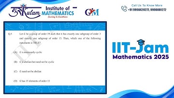 IIT-JAM Mathematics (MA) | Question 5 | Groups 2024