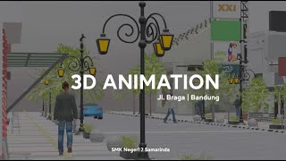 Animasi 3D Kota Bandung - Jl Braga Blender