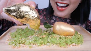 GOLD DURIAN MANGO STICKY RICE DESSERT (ASMR EATING SOUNDS) LIGHT WHISPERS | SAS-ASMR