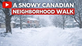 Soft Snowfall in a Canadian Neighborhood | Walking Tour screenshot 3