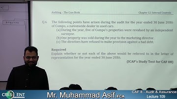 AUDIT || Lecture 109 || Sir Asif || Autumn 2022