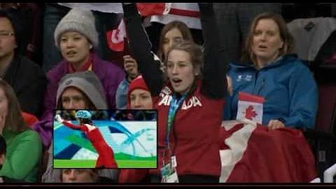 Marianne St-Gelais watches boyfriend Charles Hamel...