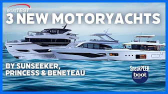 Sunseeker Ocean 156, Beneteau Swift Trawler 54 & Princess F58 Flybridge at Boot Düsseldorf