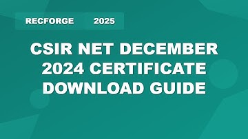 CSIR NET 2024 December Certificate Released | Step-by-Step Download Guide