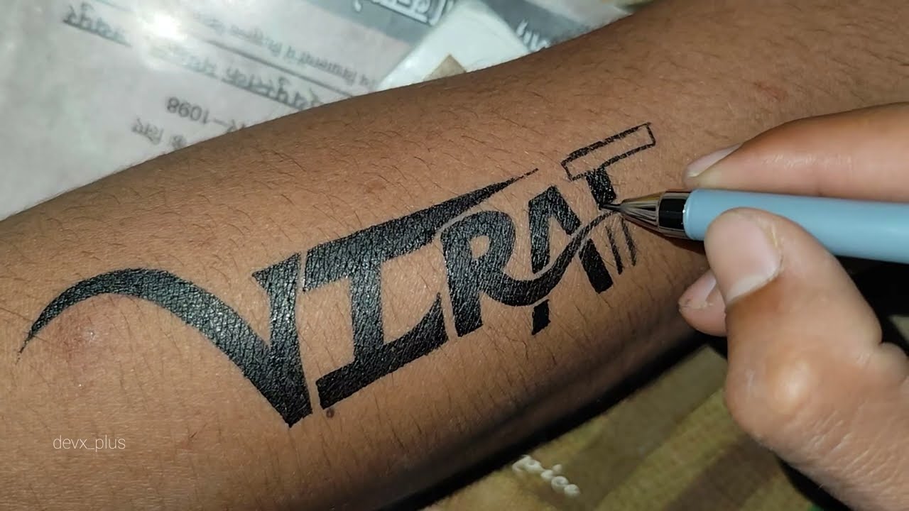 VIRAT KOHLI KA LATEST NAME TATTOO DESIGN 2024 👑 KING KOHLI 👑