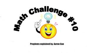 2020 Math Challenge 10 Solutions