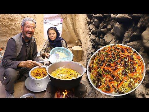 Old Lovers Cooking Delicious Qabuli Palow In A Cave Real Village Life Food Villagelife Village 