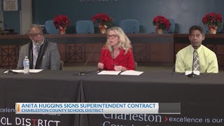 Anita Huggins signs CCSD superintendent contract, source says