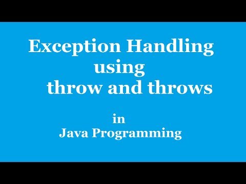 Throw and Throws Keyword in java with Example | Exception Handling Java Programming