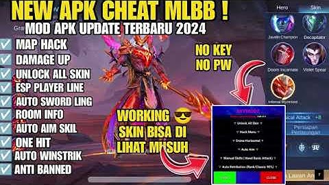 CHEAT ML AUTO AIM ｜｜ MOD MENU MOBILE LEGENDS 2024 ｜｜ AUTO AIM ALL HERO + MAP HACK + UNLOCK ALL SKIN