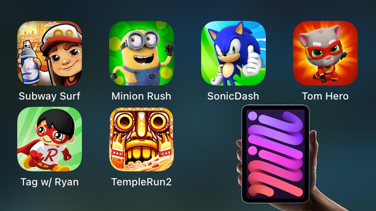 Subway Surfers\Minion Rush\Sonic Dash\Talking Tom Hero Dash\Tag with Ryan (Ryans World) Temple Run 2