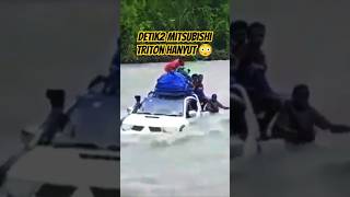 Momen Mitsubishi Triton Hanyut Terbawa Arus 😳 #mobiloffroad