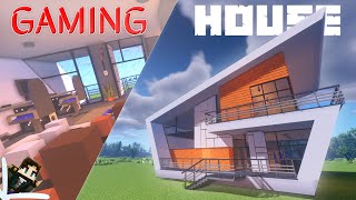 I forced Minecraft to EVOLVE - Little Tiles Modded build ANIMATED Modern Style Gaming House