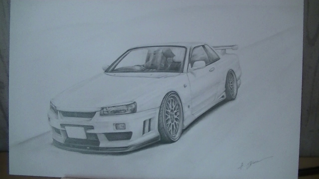 K You Art 旧車イラスト制作中 スカイライン R34gt 44 Youtube