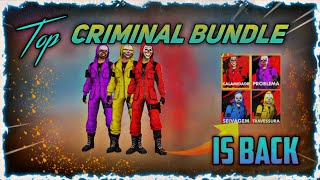 Incubator TOP CRIMINAL Bundle is back| Most Demanding Bundle ever | Garena Free Fire| PRO GAMING