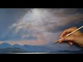 how to paint hazy clouds - painting the fingers of god