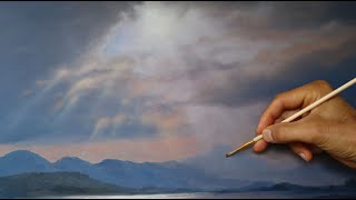 how to paint hazy clouds - painting the fingers of god