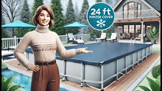 ❄️ ranwin 24FT Round Winter Pool Cover | Best Winter Cover for Above Ground Pool 24 Ft 🌊
