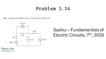 Problem 3.14 - Fundamental of Electric Circuits (Sadiku 2020) 7th Ed - Nodal Analysis