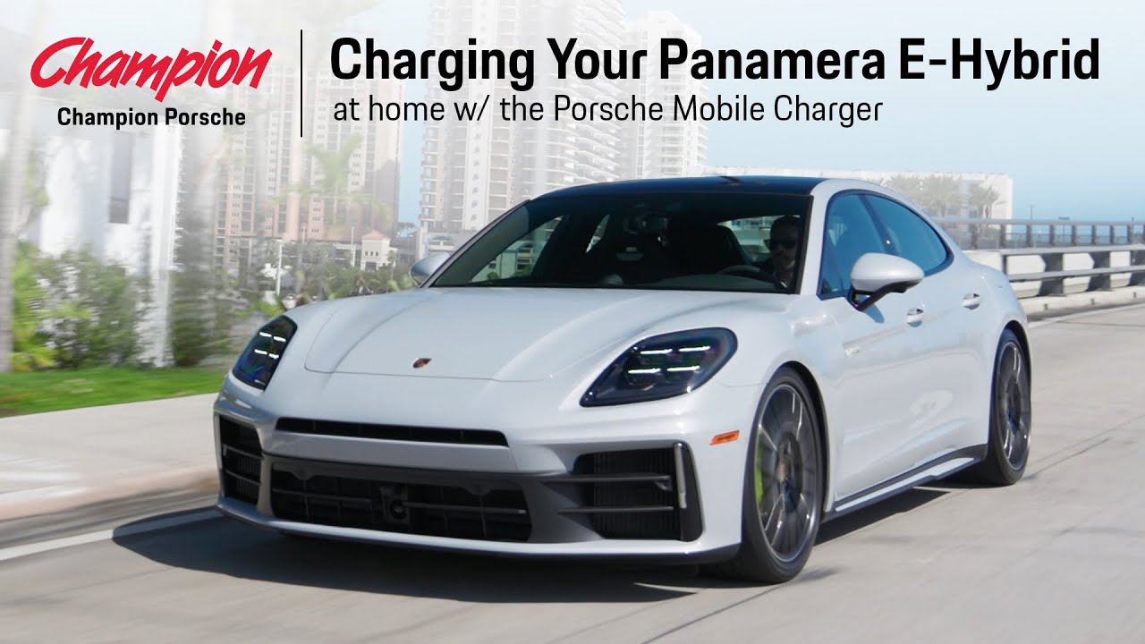 Как зарядить ваш Panamera E-Hybrid дома с помощью прилагаемого мобильного зарядного устройства Po...