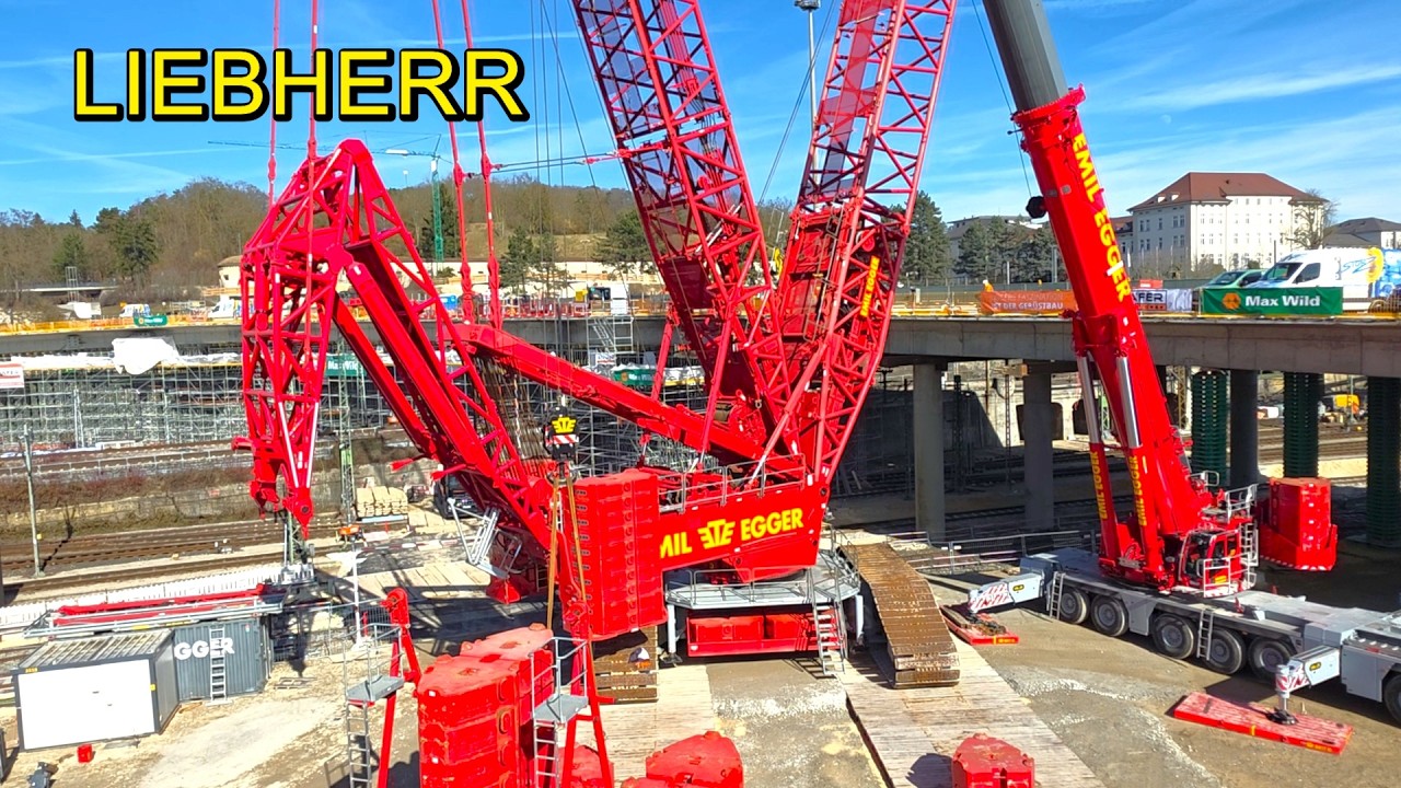Liebherr LR 11000 XXL Raupenkran Koloss in Ulm an der B10 Baustelle - Wallstraßenbrücke.! Max Wild