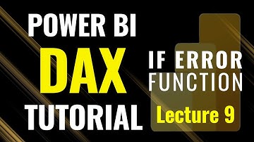 Lecture 9 : IFERROR Function in DAX | Power BI Tutorial