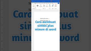 Cara membuat simbol plus minus di word #trikword #wordforbeginners #trickword