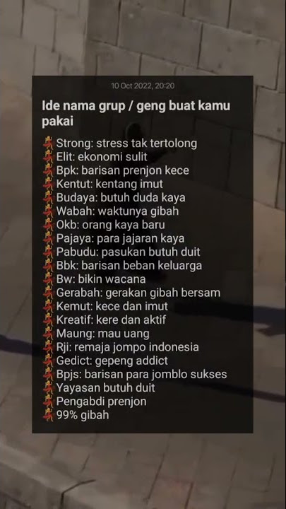 ide nama grup atau geng lucu kocak