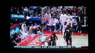 Greg Oden flagrant foul on Blake Griffin