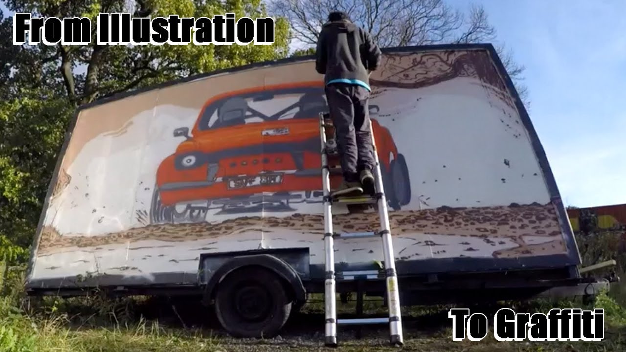 From Illustration to Graffiti Art (Ford Escort MK1 rally car)